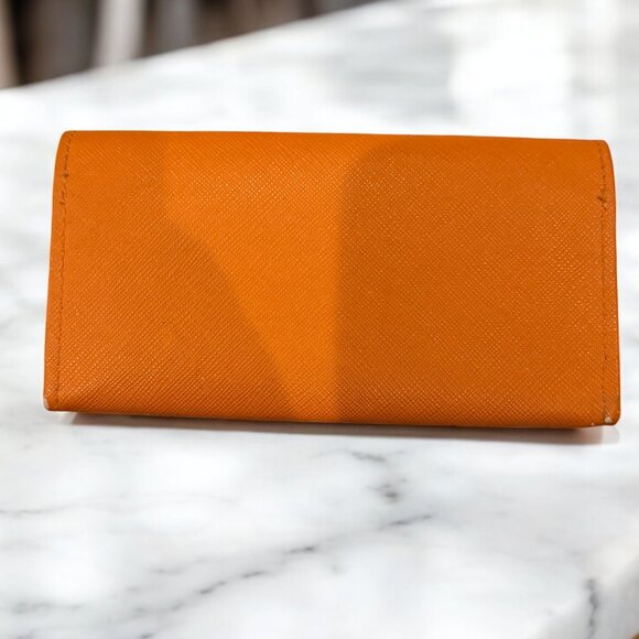 Tory Burch Sunglasses Case Orange Faux Leather Soft Case - Picture 5 of 9